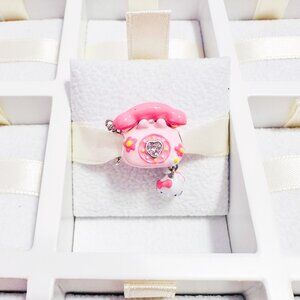 925 Sterling Silver Sanrio Hello Kitty Pink Phone Charm Bead Fits Pandora
